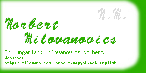 norbert milovanovics business card